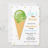 スクープ来アイスクリームの赤ちゃんシャワー 招待状 (正面)