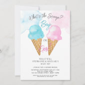 スクープ男の子または女の子の性別の表示パーティー 招待状 (正面)