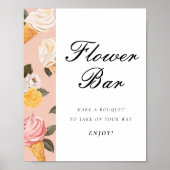 スクープ花バーブライダルシャワー標識 ポスター (正面)