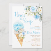 スクープ赤ちゃんシャワー（男の子）招待状 招待状 (正面)