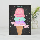 スクープ黒アイス誕生日招待状 招待状 (スタンド正面)