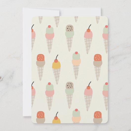 スクープ・アイスカラフルクリームの誕生日はこちら 招待状 (裏面)