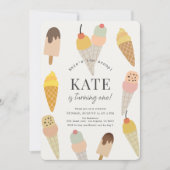 スクープ・アイスカラフルクリームの誕生日はこちら 招待状 (正面)