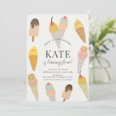 スクープ・アイスカラフルクリーム子供の誕生日 招待状 (スタンド正面)