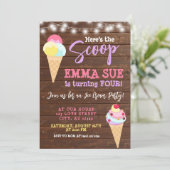 スクープ・アイスクリームパーティー誕生日 招待状 (スタンド正面)