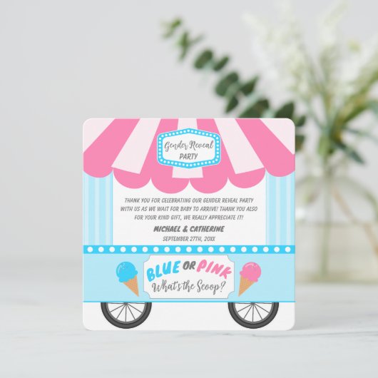 スクープ・アイスクリームパーラー性別のリビールとは サンキューカード (スタンド正面)