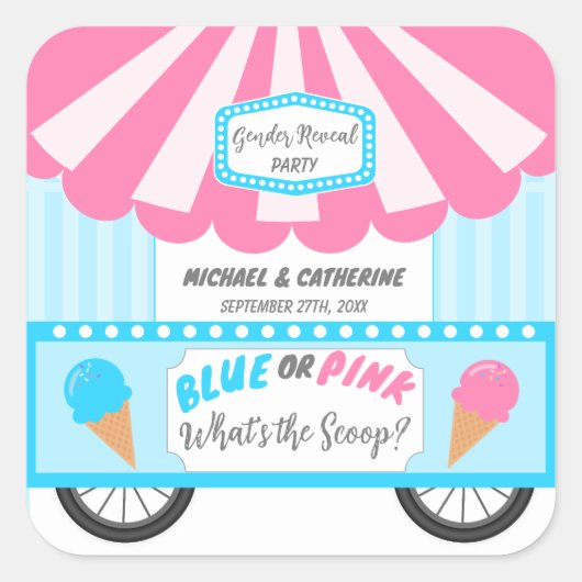 スクープ・アイスクリームパーラー性別のリビールとは スクエアシール (正面)