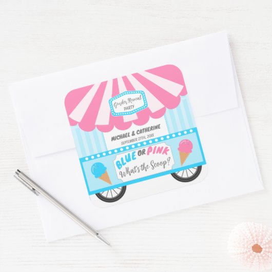 スクープ・アイスクリームパーラー性別のリビールとは スクエアシール (封筒)