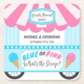 スクープ・アイスクリームパーラー性別のリビールとは スクエアペーパーコースター (正面)