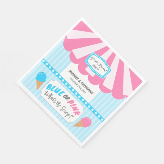 スクープ・アイスクリームパーラー性別のリビールとは スタンダードランチョンナプキン (角)