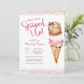 スクープ,アイスクリームフローラブライダルシャワー  招待状 (スタンド正面)