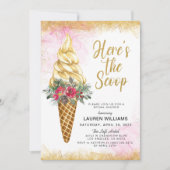 スクープ・アイスクリームブライダルシャワー 招待状 (正面)