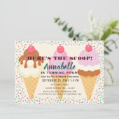 スクープ・アイスクリーム子供の誕生日パーティーinv 招待状 (スタンド正面)