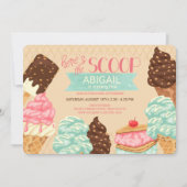 スクープ・アイスクリーム誕生日パーティー 招待状 (正面)