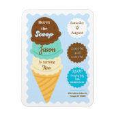 スクープ・アイスクリーム誕生日招待状 マグネット (縦)