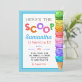 スクープ・アイスクリーム誕生日招待状 招待状 (スタンド正面)