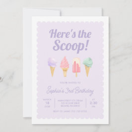 スクープ・アイスクリーム誕生日招待状 招待状