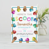 スクープ・アイスクリーム誕生日招待状 招待状 (スタンド正面)