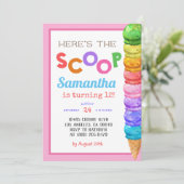スクープ・アイスクリーム誕生日招待状 招待状 (スタンド正面)