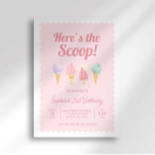 スクープ・アイスクリーム誕生日招待状 招待状