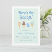 スクープ・アイスクリーム誕生日招待状 招待状 (スタンド正面)