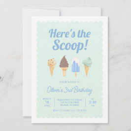 スクープ・アイスクリーム誕生日招待状 招待状