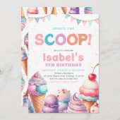 スクープ・アイス誕生日 招待状 (正面/裏面)