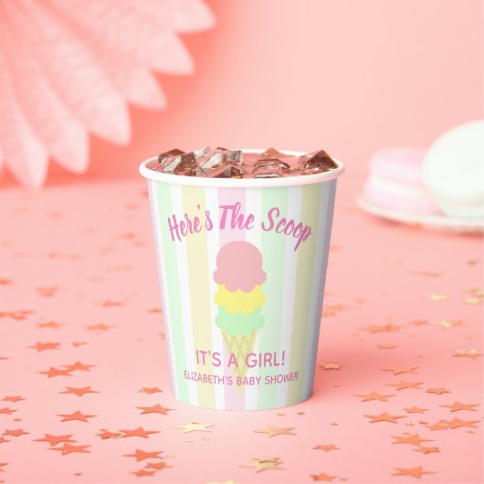 スクープ・アイス・クリーム・サマー・ベビー・シャワー 紙コップ (インサイチュ)