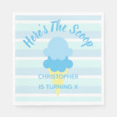 スクープ・アイス・サマーボーイ・誕生日 スタンダードランチョンナプキン (正面)