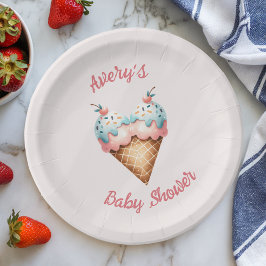スクープ・アイス・ベビーシャワー ペーパープレート