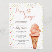 スクープ・アイス・ベビーシャワー 招待状 (正面/裏面)