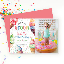 スクープ・ガールズ・アイスクリーム1st誕生日 招待状
