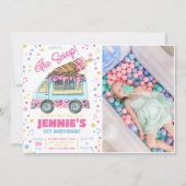 スクープ・ガールズ・アイスクリーム1st誕生日 招待状 (正面)