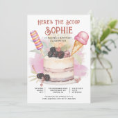 スクープ・キッドカラフルのアイスクリーム誕生日 招待状 (スタンド正面)