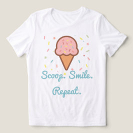 スクープ.スマイル。繰り返す。 – かわいいアイスクリームコーン トライブレンドＴシャツ