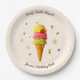 スクープ.スマイル。繰り返す。 – バースデーパーティープレート ペーパープレート