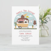 スクープ・チョコレートアイスクリームニュートラルベビーシャワー 招待状 (スタンド正面)