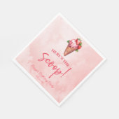 スクープ・ピンク・レッド・アイスクリーム・バースデーパーティー スタンダードランチョンナプキン (角)