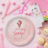 スクープ・ピンク・レッド・アイスクリーム・バースデーパーティー ペーパープレート (パーティー)