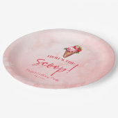 スクープ・ピンク・レッド・アイスクリーム・バースデーパーティー ペーパープレート (アングル)