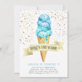 スクープ・ボーイ・アイスクリーム誕生日パーティーはこちら 招待状 (正面)