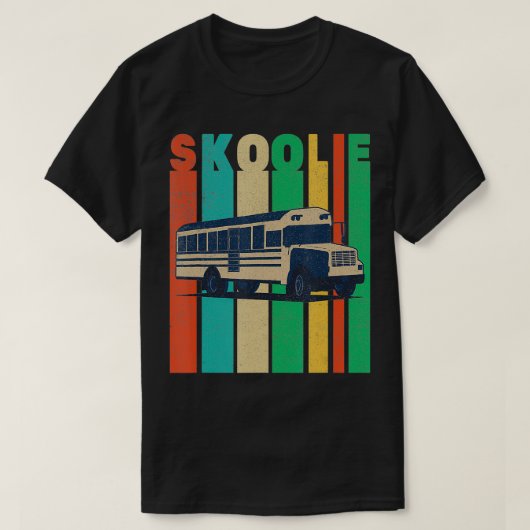 スクーリーバス変換ヴィンテージRV変換学校 Tシャツ (デザイン正面)