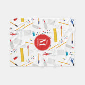 スクールオフィス&クラフト用品パターンモノグラム フリースブランケット (正面(横))