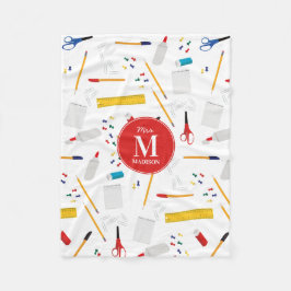 スクールオフィス&クラフト用品パターンモノグラム フリースブランケット