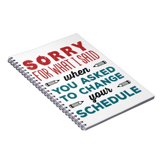 スクールカウンセおもしろいル申し訳なく変更スケジュール ノートブック (右側)