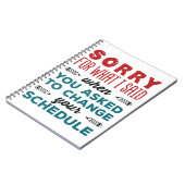 スクールカウンセおもしろいル申し訳なく変更スケジュール ノートブック (左側)