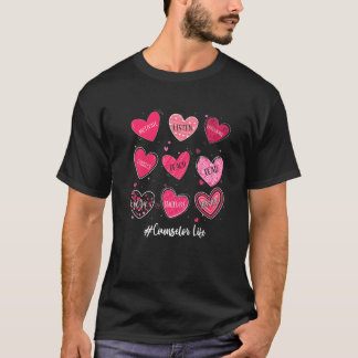スクールカウンセラーおもしろいライフカウンセリングバレンタイン Tシャツ