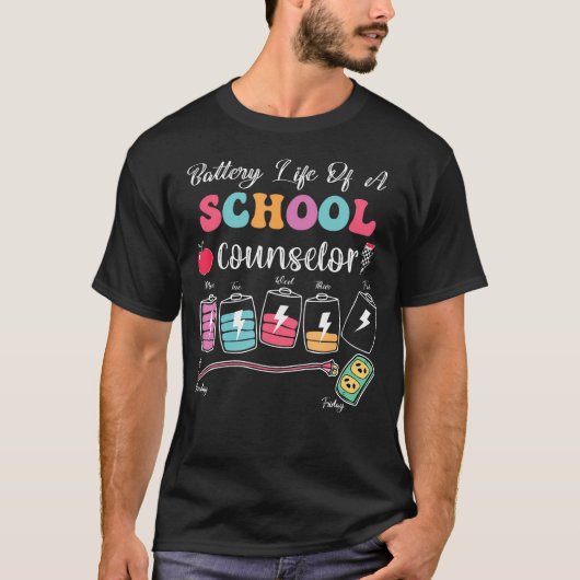 スクールカウンセラーのバッテリー寿命　新学期 Tシャツ (正面)
