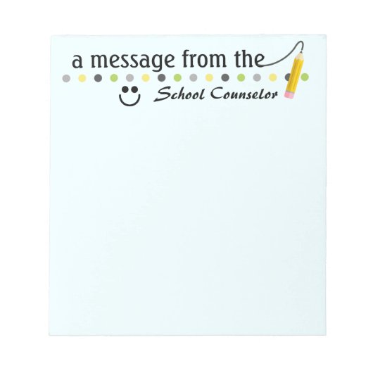 スクールカウンセラーのメモ帳からメッセージ ノートパッド (正面)