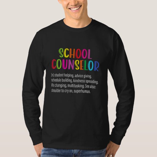 スクールカウンセラーの定義 楽しい感謝の気持ち カウン Tシャツ (正面)